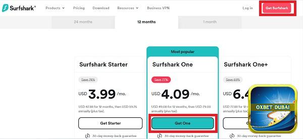 Mua gói dịch vụ của Surfshark