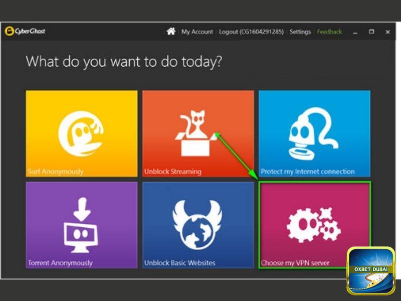 Nhấn vào biểu tượng “Choose my VPN Server”