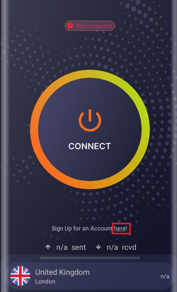 Thực hiện cách fake IP bằng TorGuard VPN bằng cách nhấn vào “Here”